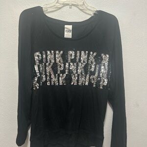 Victoria's Secret Black Long Sleeve with Silver and Black Sequins